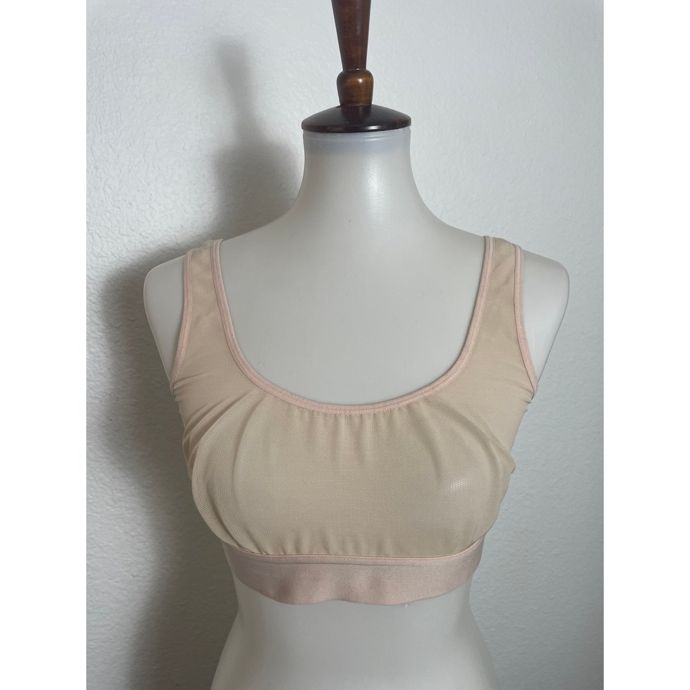 Negative Underwear Sieve Bra Top Women Sz 3 Buff Beige Mesh Wireless Bralette